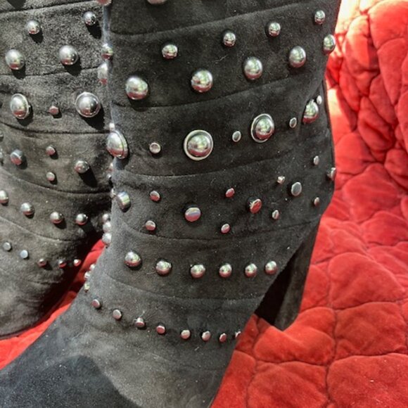 Pair of Badgley Mischka Black Suede Boots - Picture 6 of 9